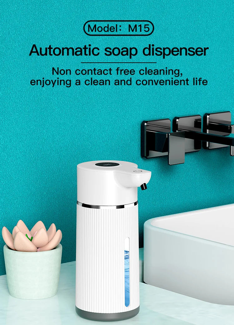 420ML Large Capacity Automatic Smart Senor Soap Dispenser Wall-Mounted Electric Foam/Liquid Model Hand Dish Washing Pump Machine - LKBA