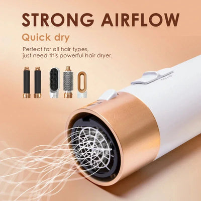 5 in 1 Hair Dryer Brush Hot Comb Set Professional Curling Iron Hair Straightener Styling Tool for Professional Hair Dryer - LKBA