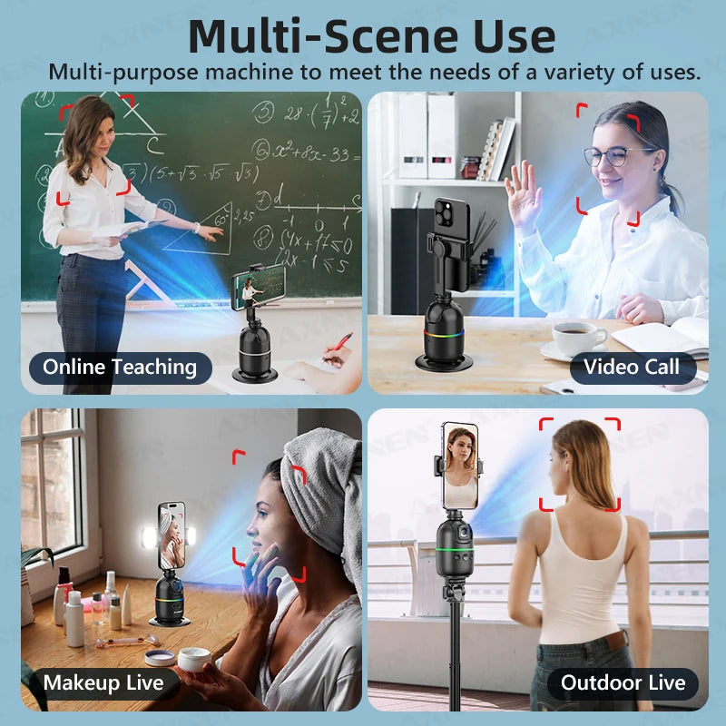Auto Face Tracking Desktop Gimbal Intelligent Rotating Holder for Mobile Phone - Option Wireless Remote Selfie Smartphone Tripod - LKBA