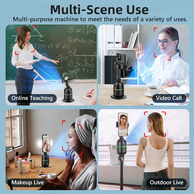 Auto Face Tracking Desktop Gimbal Intelligent Rotating Holder for Mobile Phone - Option Wireless Remote Selfie Smartphone Tripod - LKBA