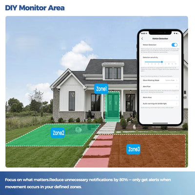 ALEVIO 2.5K Outdoor Solar Camera Wireless Cam WIFI Ultra Standby Time PIR Motion Light Color Night Vision AI Detect Battery Cam - LKBA