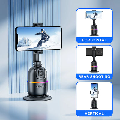 P03 Stabilizer 360°Auto Face Tracking AI Gimbal All-in-one Desktop Phone Holder Tripod For Smartphone Video Vlog Live - LKBA