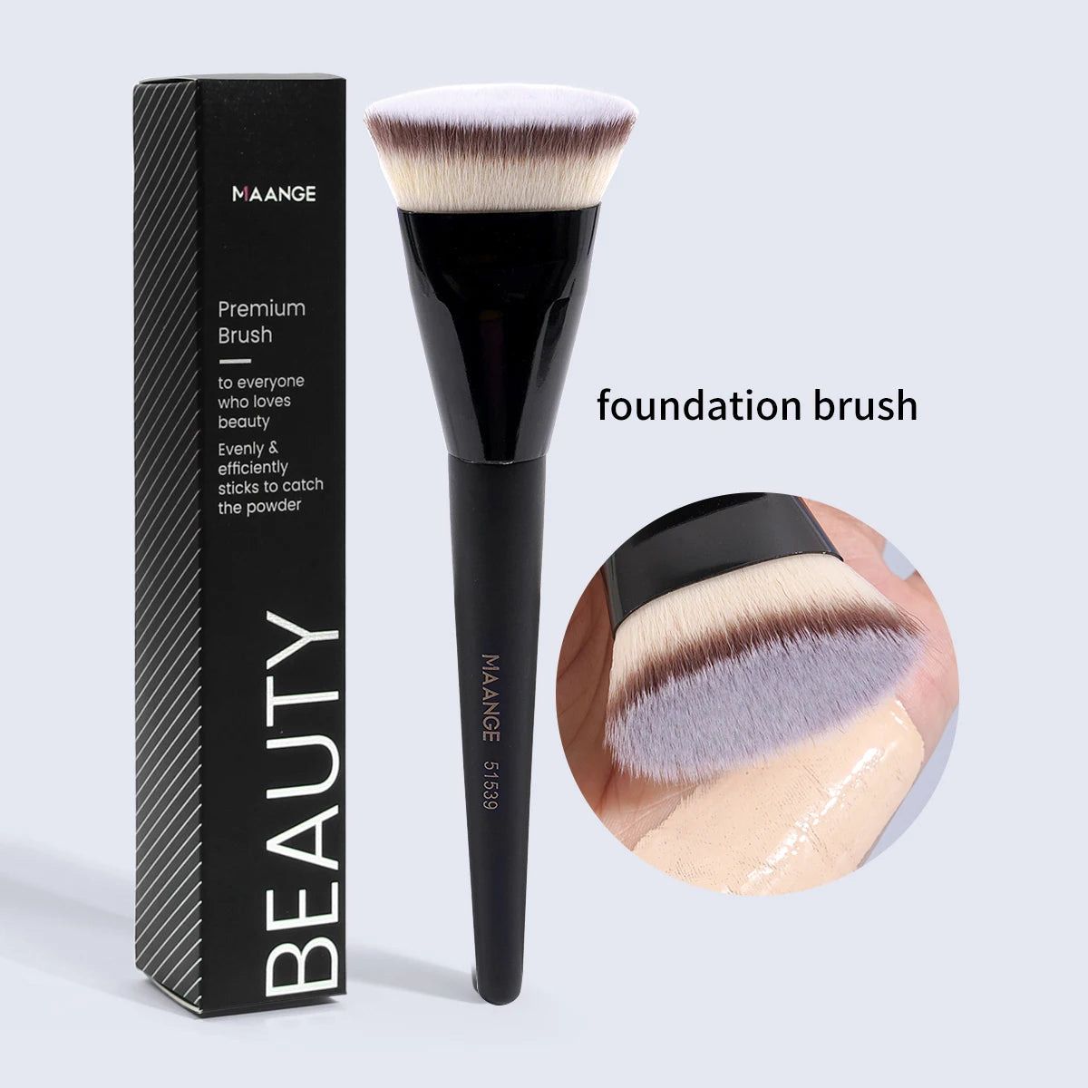 Single Flat Round Tube Flat Head Foundation Brush with Box Powder Blush Concealer Makeup Brush Skin - LKBA