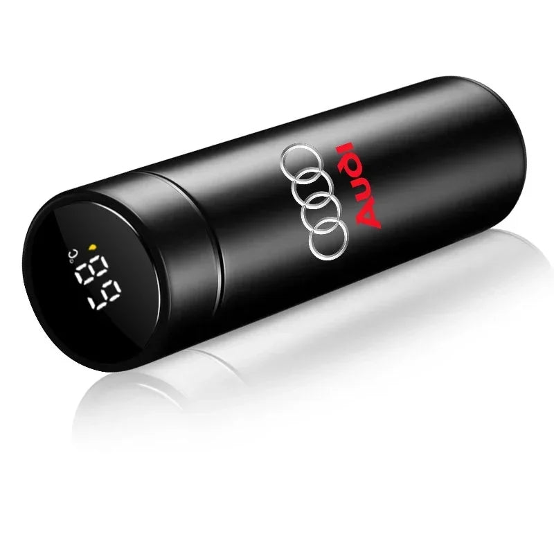 New Car Smart Thermos Bottle Temperature Stainless Travel Mug Emblem For Audi A7 A8 A3 A4 A5 A6 TT Q3 Q5 Q7 A1 B5 B6 B7 B8 B9 8P