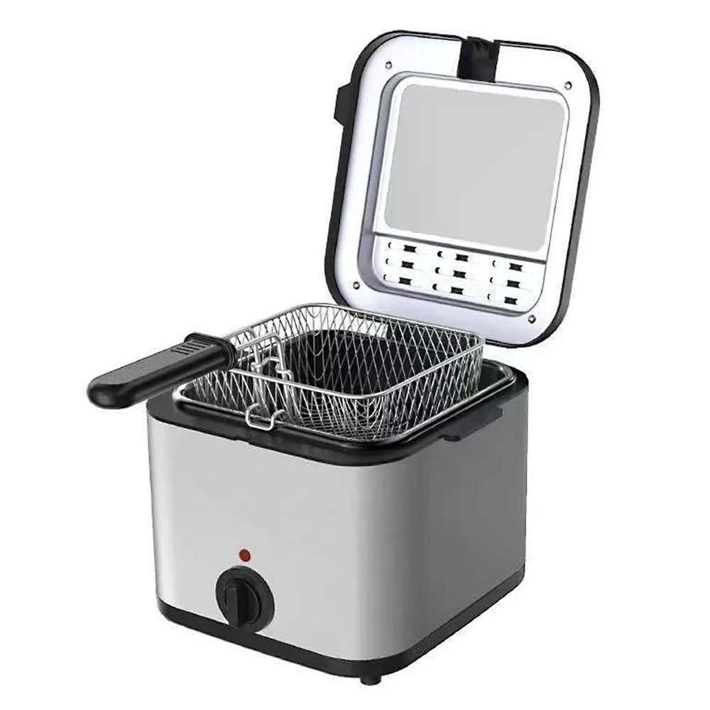 2.5L Electric Fryer Household Mini Electric Fryer 1000W Multiple Function Stainless Steel Fryer Kebab French Fries Machine - LKBA