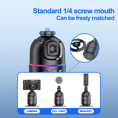 P03 Stabilizer 360°Auto Face Tracking AI Gimbal All-in-one Desktop Phone Holder Tripod For Smartphone Video Vlog Live - LKBA