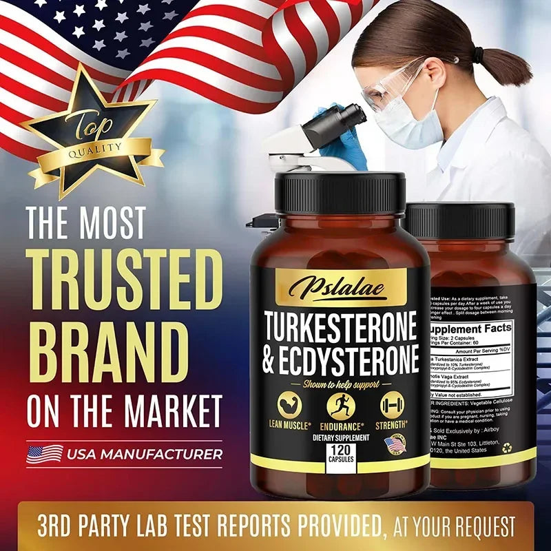 Turcosterone & Ecdysterone - 2-in-1 High Potency Turkesterone Supplement for Men & Women - Strength, Energy and Vitality - LKBA