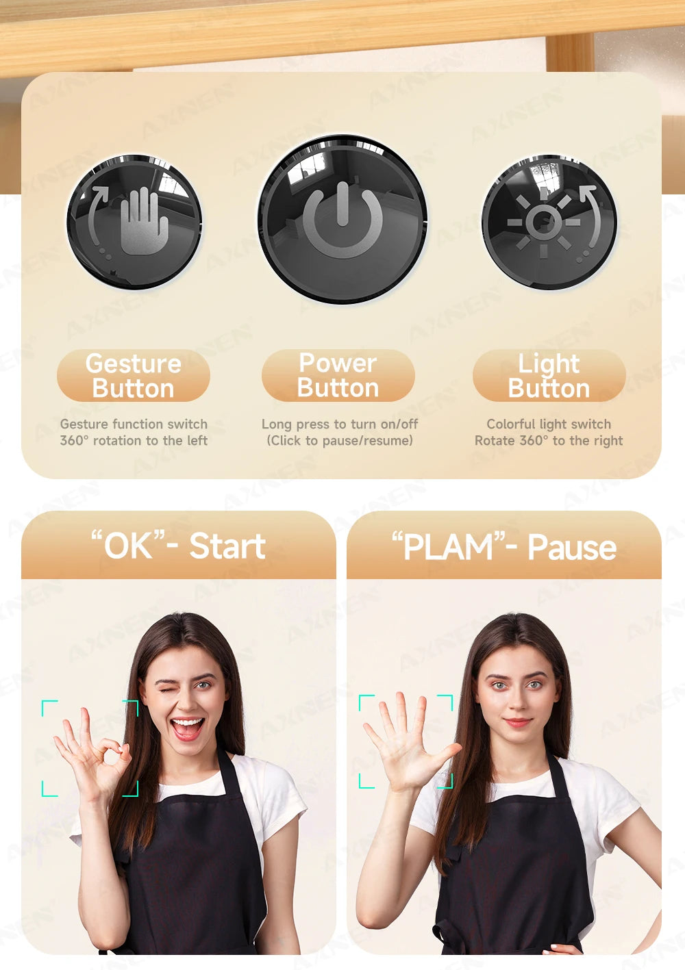 360°Rotating P05 AI Face Tracking Desktop Gimbal Stabilizer Intelligent Follow Shoot Gesture Control - LKBA