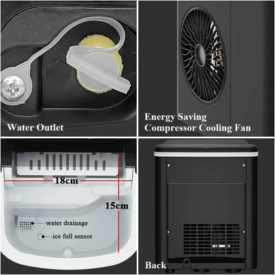 Ice Maker Machine Ice Cube Tray 12KG Bar - LKBA