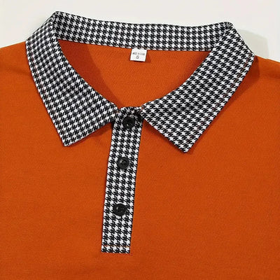 Spring and Autumn Men's Long Sleeve Polo Shirt Classic Business Office T-shirt Male Street Casual Fashion Solid Color Top - LKBA