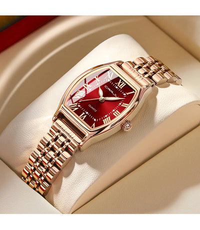 CRRJU Waterproof Women's Square Quartz Dress Watch Ladies Steel Bracelet Wristwatch Relogio Feminin - LKBA