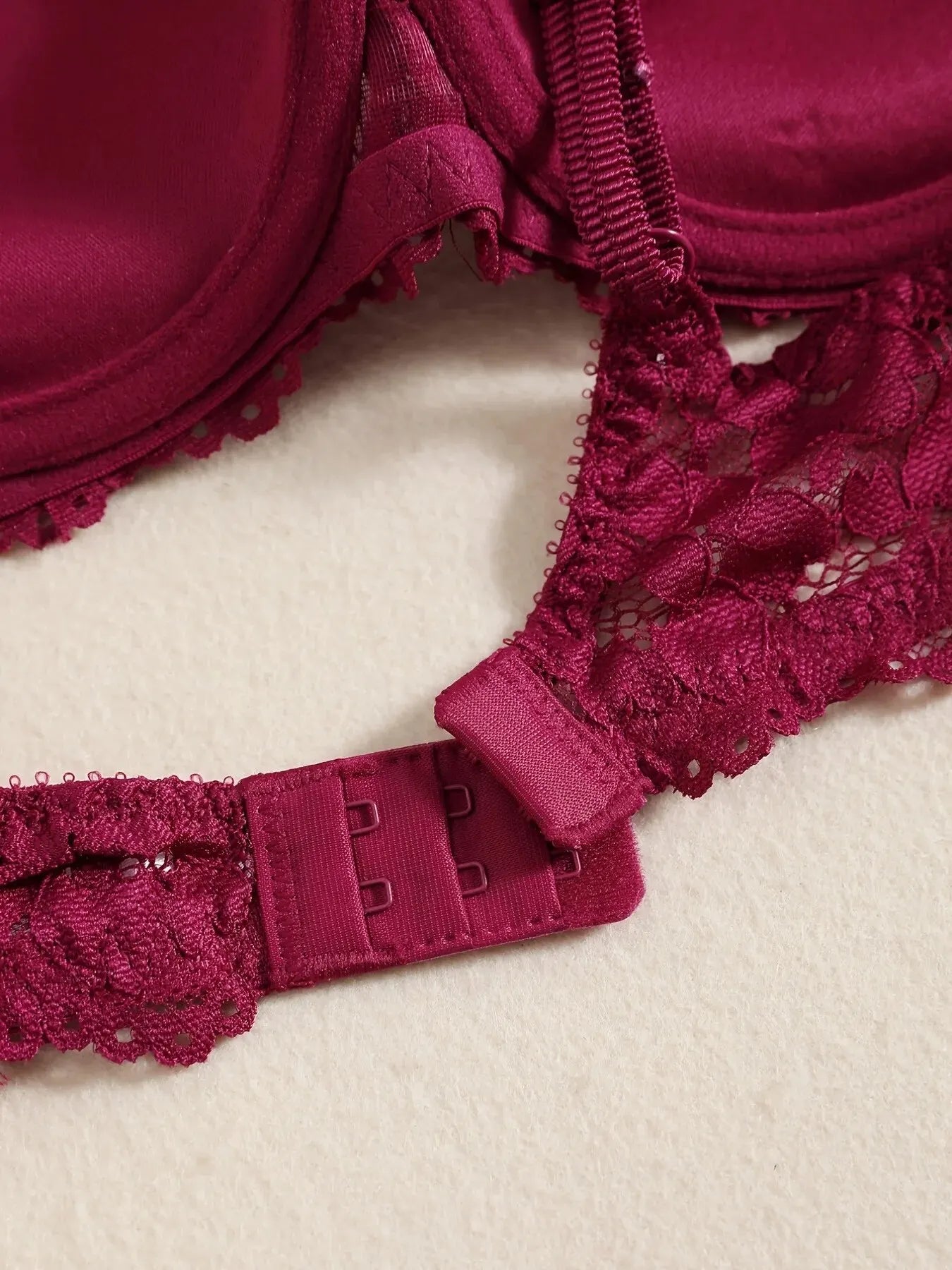 1 Set Elegant Lace Embroidery Breathable Fabric Lingerie Set Push-Up Bra Drop Waist Sheer Panty - Ultimate Valentine's Day - LKBA