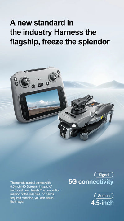 New K19 Max Drone 4.5-Inch Large Screen 360° Obstacle Avoidance GPS Positioning Optical Flow Positioning RC Airdrop Device - LKBA