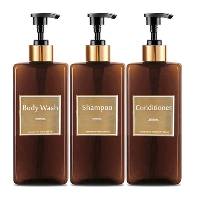 Shower Soap Dispenser Set Refillable Shampoo and Conditioner Bottle for Bathroom Kitchen Dish Soap - LKBA