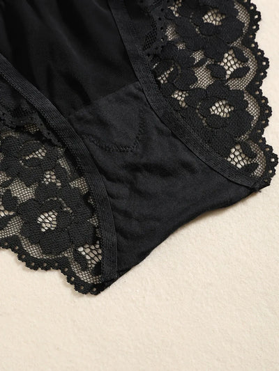 1 Set Elegant Lace Embroidery Breathable Fabric Lingerie Set Push-Up Bra Drop Waist Sheer Panty - Ultimate Valentine's Day - LKBA