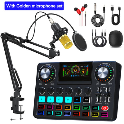 Live broadcast blog equipment Live sound card with microphone Set Bluetooth Audio Recording Mixer - LKBA