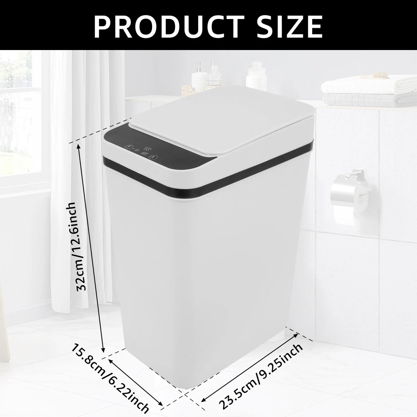 Automatic Sensor Trash Can 12L Touchless Infrared Motion Sensor Smart Trash Can for Kitchen Bathroom Waterproof Wastebasket NEW - LKBA