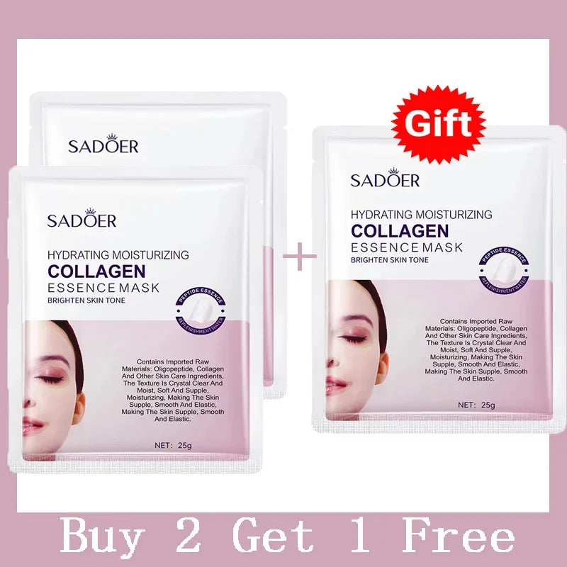 Collagen Anti-Wrinkle Facial Mask Anti-Aging Fade Fine Lines Firm Skin Moisturizing Brightening Smooth Skin Care Korean Cosmetics