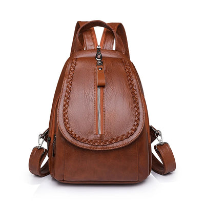 Soft leather shoulder bag for women 2025 new fashionable mini shopping backpack chest bag casual versatile diagonal cross bag - LKBA