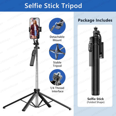 TOKQI Extendable Tripod with Bluetooth Remote,1/4'' Screw,Phone Holder,72inch Monopod for Smartphone Camera Projector brackets - LKBA