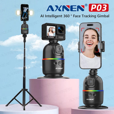 Auto Face Tracking Desktop Gimbal Intelligent Rotating Holder for Mobile Phone - Option Wireless Remote Selfie Smartphone Tripod - LKBA
