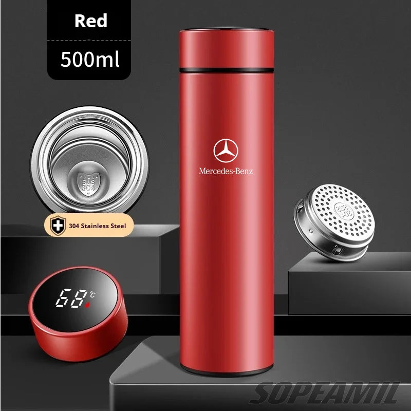 Car Vacuum Cup Thermos Mug Temperature Display Coffee Cup Mercedes-Benz A C E S Class A35 A45 C43 CLA CLS GLA GLC GLK ML SL Vito