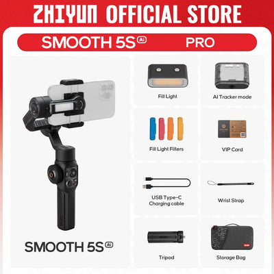 SMOOTH 5S AI Tracking Handheld Stabilizer 3-Axis Smartphone Gimbal Outdoor Gimbals - LKBA