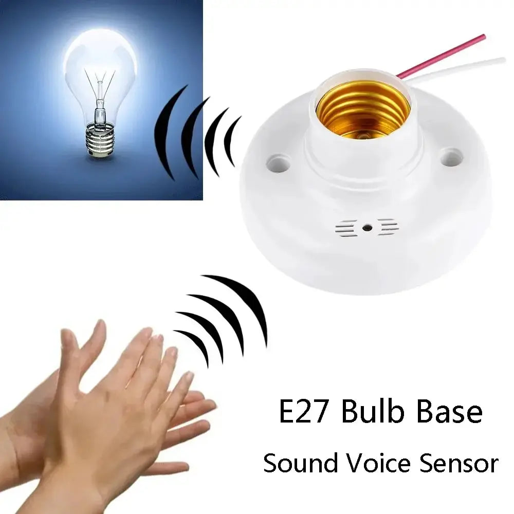 E27 Screw Lamp Base Sound Voice Control Delay Switch Light Socket Adapter AC180-240V Lighting Accessories LED Bulb Holder - LKBA