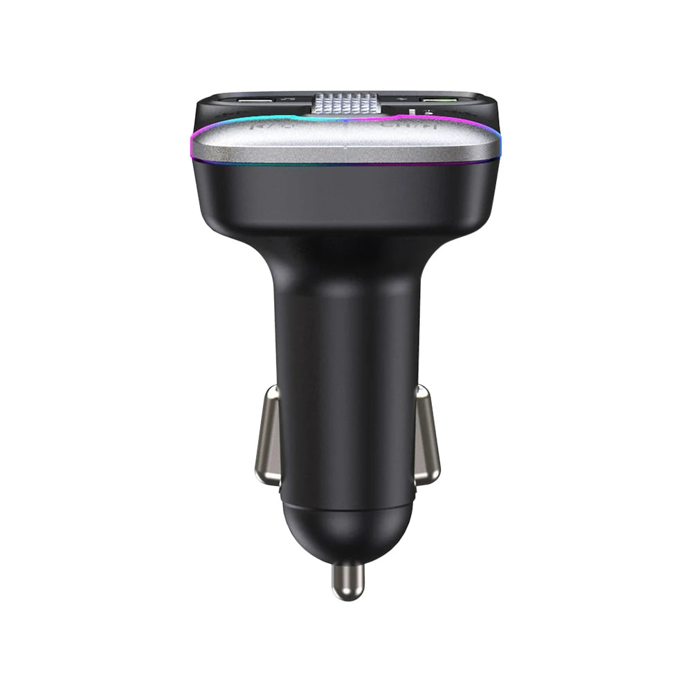 Bluetooth 5.3 Car FM Transmitter Wireless Bluetooth Car Adapter MP3 Player Handsfree Call Dual USB PD Fast Charger Roller Wheel - LKBA