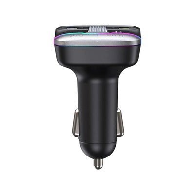 Bluetooth 5.3 Car FM Transmitter Wireless Bluetooth Car Adapter MP3 Player Handsfree Call Dual USB PD Fast Charger Roller Wheel - LKBA