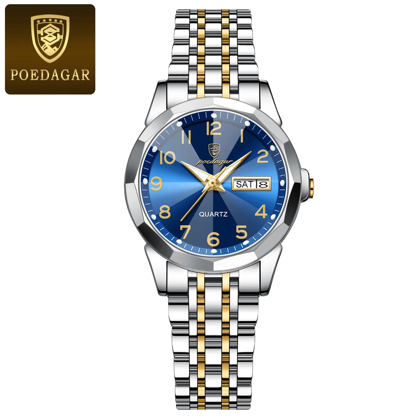 POEDAGAR Luxury Ladies Wristwatch Waterproof Luminous Date Week Women Quartz Watch Stainless Steel Women‘s Watches Female Reloj - LKBA