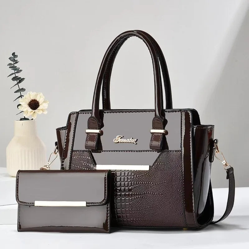 New Large Capacity Crocodile Print Handbag Mother Bag Women's Bag High Quality Shoulder Tote Bag - LKBA