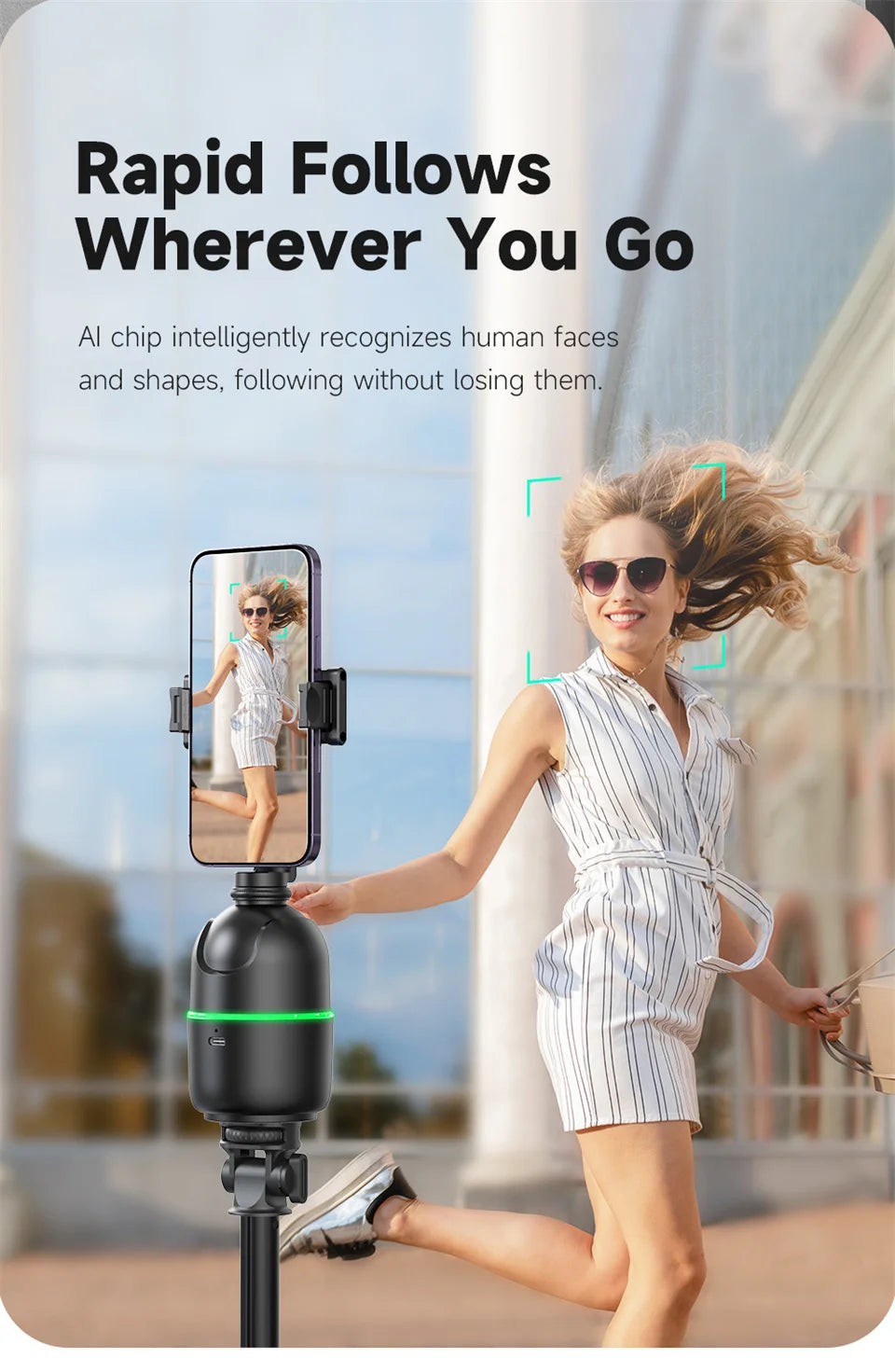Multifunctional selfie stick with light - LKBA