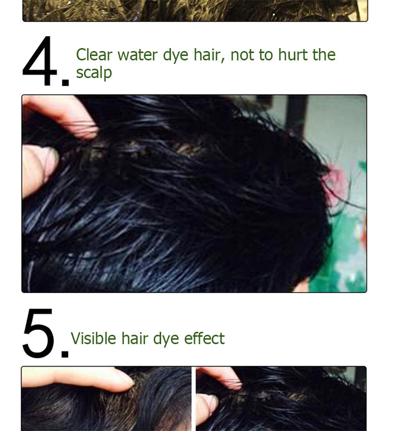 500ML Natural Soft Shiny Brown Golden Cover White Hair Dye Shampoo Wine Red Purple Hair Color Shampoo Black Grey Hair  Men Women - LKBA