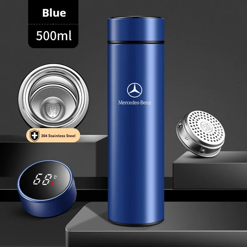 Car Vacuum Cup Thermos Mug Temperature Display Coffee Cup Mercedes-Benz A C E S Class A35 A45 C43 CLA CLS GLA GLC GLK ML SL Vito - LKBA
