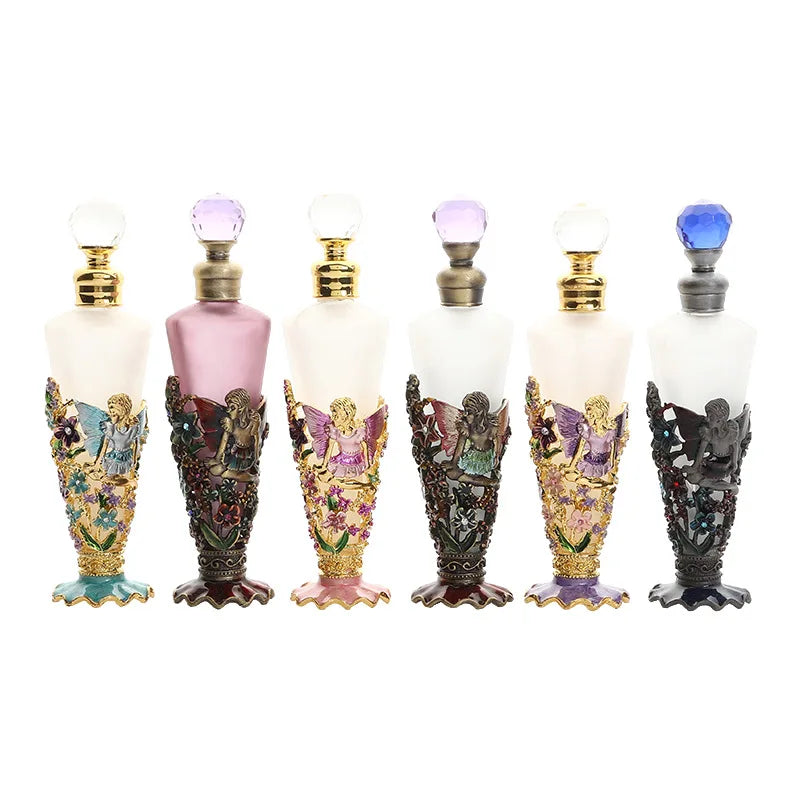 25ml Vintage Essential Oil Dropper Stick Bottle Middle East Style Mental Engrave Refillable Perfume Container Delicate Dispenser - LKBA