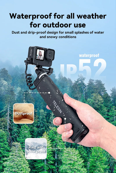 Selfie Stick QC/PD3.0 fast charging Power Selfie Stick 90CM Telescoping Selfie Pole with 1/4 Inch Screw - LKBA