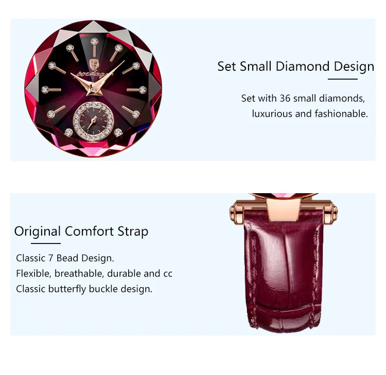 POEDAGAR Top Luxury Watches For Women Waterproof Leather High Quality Quartz Woman's Watch Casual Fashion Ladies Wristwatch Gift - LKBA