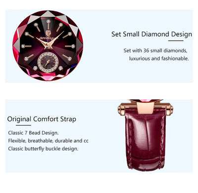 POEDAGAR Top Luxury Watches For Women Waterproof Leather High Quality Quartz Woman's Watch Casual Fashion Ladies Wristwatch Gift - LKBA