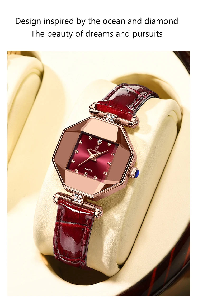 POEDAGAR Elegant Fashion Woman's Watch Waterproof Leather Quartz Watches For Women Luxury High Quality Casual Dress Ladies Watch - LKBA