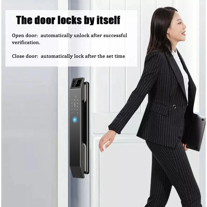 3D Face Recognition Unlock Digital Door Lock With Camera FIngerprint Password Unlock Keyless Electronic Door Lock - LKBA