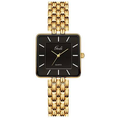 Men Watch Business Simple Square Couple Watches Waterproof Stainless Steel Premium Ultra Thin Women Fashion Quartz Wristwatches - LKBA