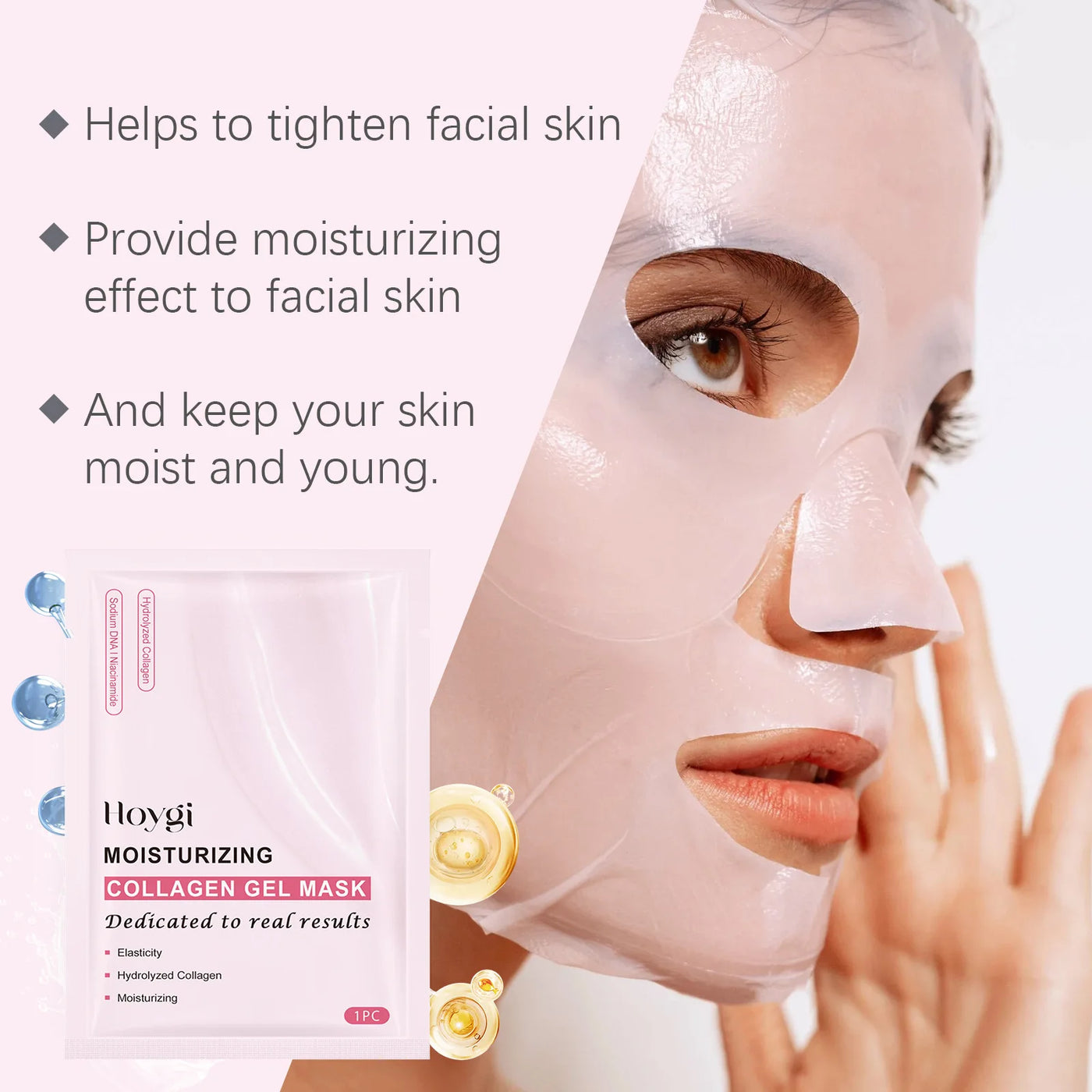 Bio-Collagen Face Mask Anti-Wrinkle Firming Lift Deep Hydrating Overnight Mask Shrink Pores Brightening Repair Skin Care - LKBA