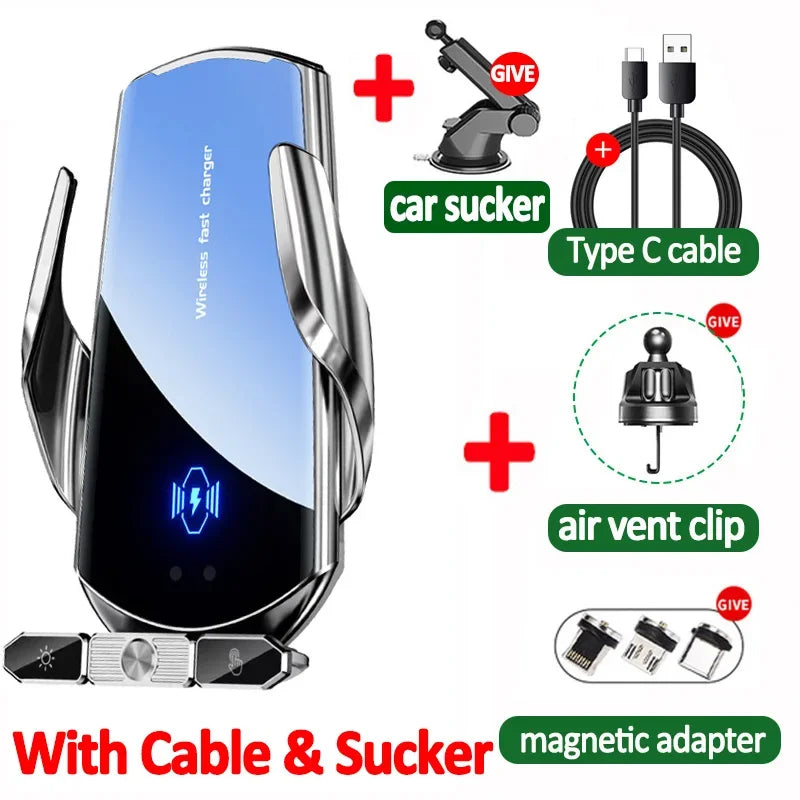 Wireless Charger Car Auto Magnetic Air Vent Phone Holder For iPhone 16 15 14 13 Samsung Xiaomi Induction Fast Charging Station - LKBA