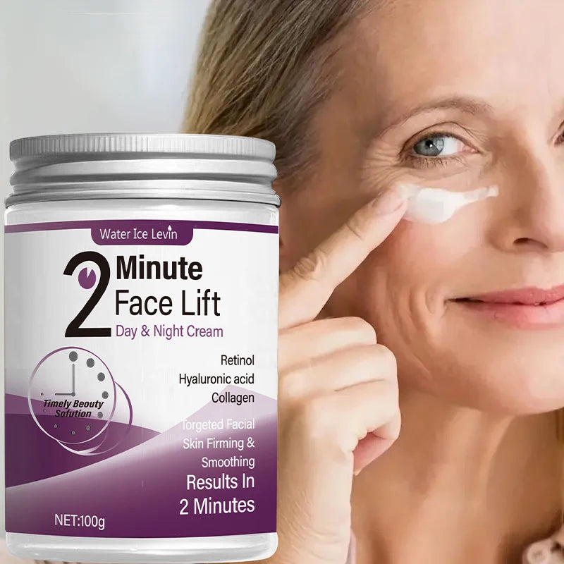 2 Minutes Facial Lifting Day and Night Cream Contains Retinol, Hyaluronic Acid and Collagen - Moisturizing Lotion Suitable for All Light Skin Tone - LKBA