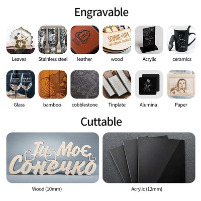 ACMER S1 6W Mini Laser Engraver Portable Small Laser Engraving Cutting tool Machine DIY for Logo Wood  leather Acrylc Beginner - LKBA