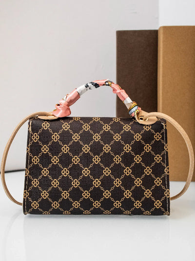 Vintageprinting 2022 New Style Single Shoulder Scarf Bag Small Square Casual Versatile Women's Bag Ultrafine Fiber Leather - LKBA