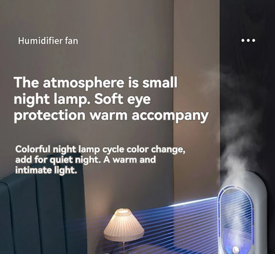 Mini Air Cooler Humidification Cooling USB Silent Timed Air Conditioning Fan Colorful Lights Night Light Led Screen 6 Wind Speed - LKBA