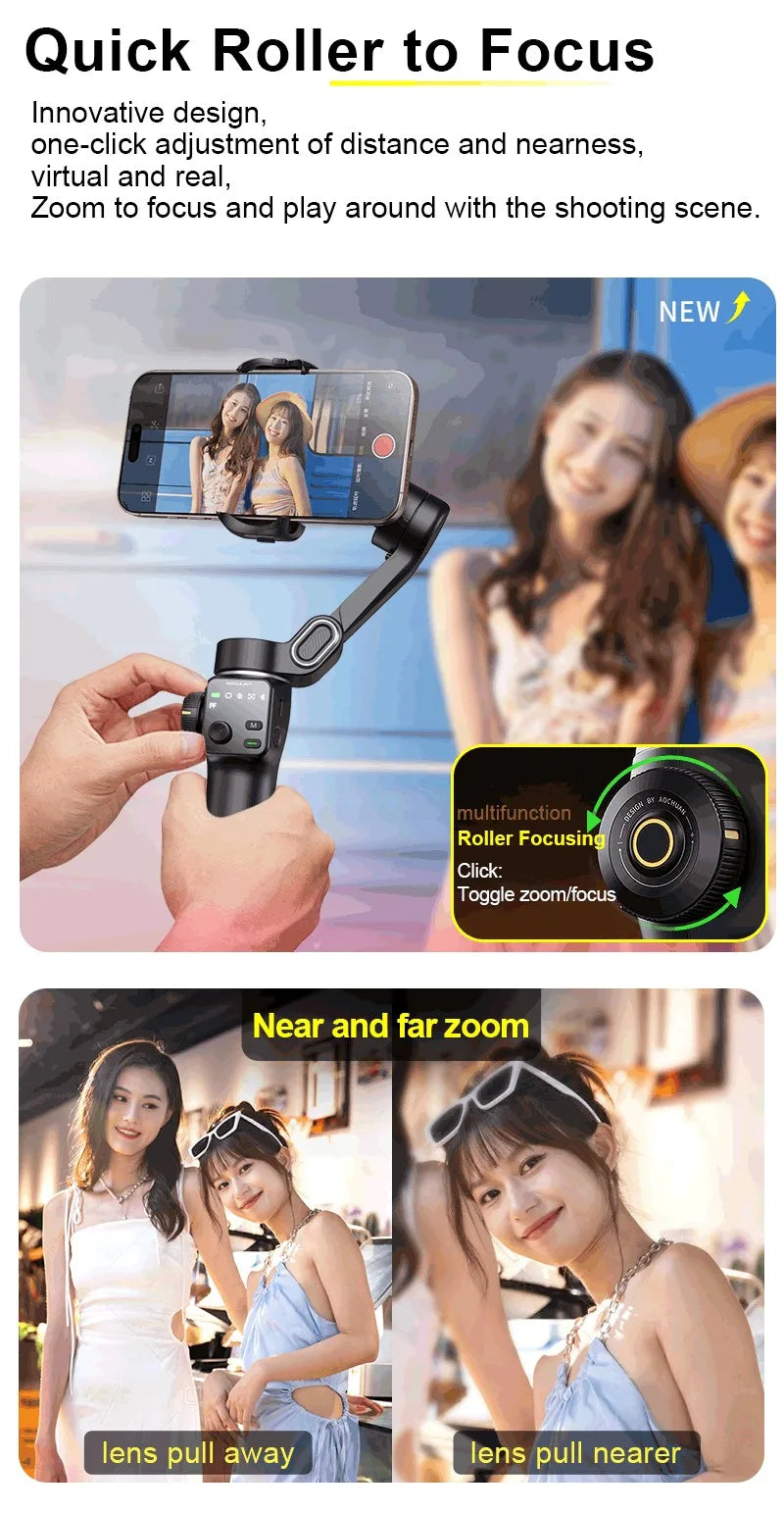 Handheld Anti-shake Gimbal Stabilizer Travel Extended Selfie Stick Face Tracking Phone Stand - LKBA