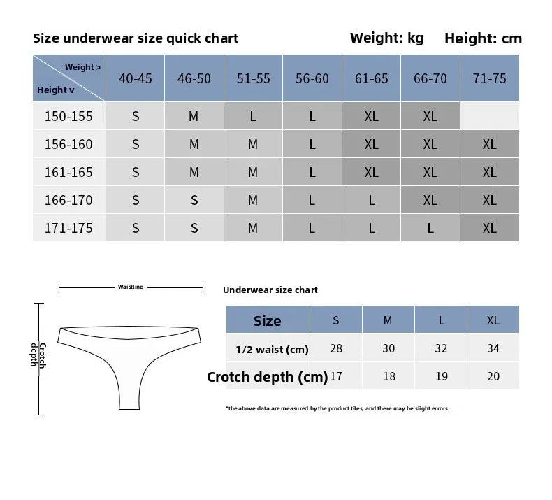 Women's Panties Ice Silk Seamless Low Waist G-String Sexy Breathable Comfortable Thongs Lady Lingerie Shapewear Underwear - LKBA
